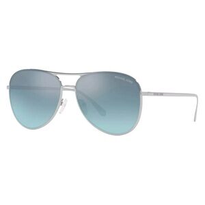 Michael Kors Kona Aviator Sunglasses MK1089-10197C-59 silver frame grey blue len